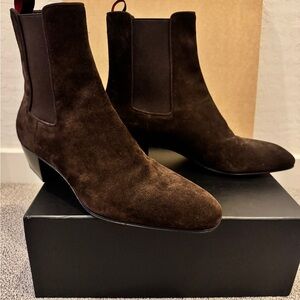 Christian Louboutin Dark Brown Suede Men's Boots
